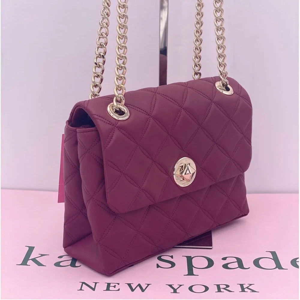 Kate Spade Natalia Quilted Leather Small Flap Crossbody Shoulder Bag